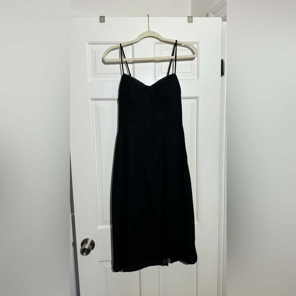 Black Chiffon Mini Dress
